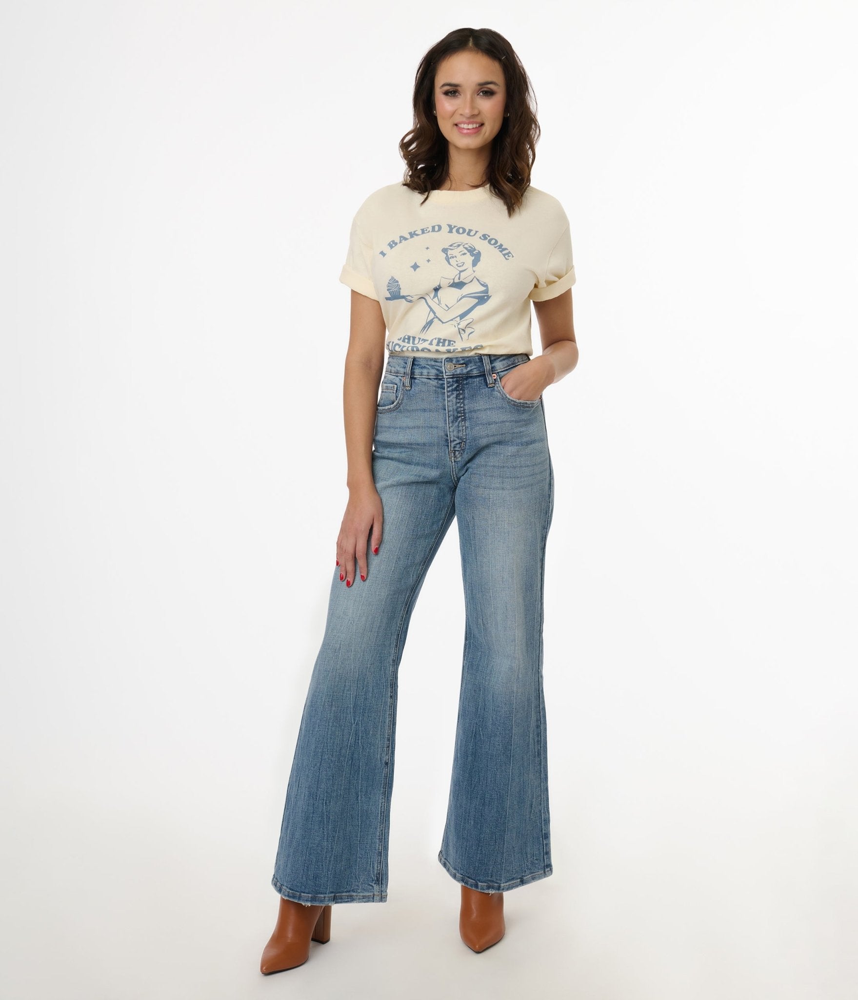 Denim High Rise Palazzo Jeans