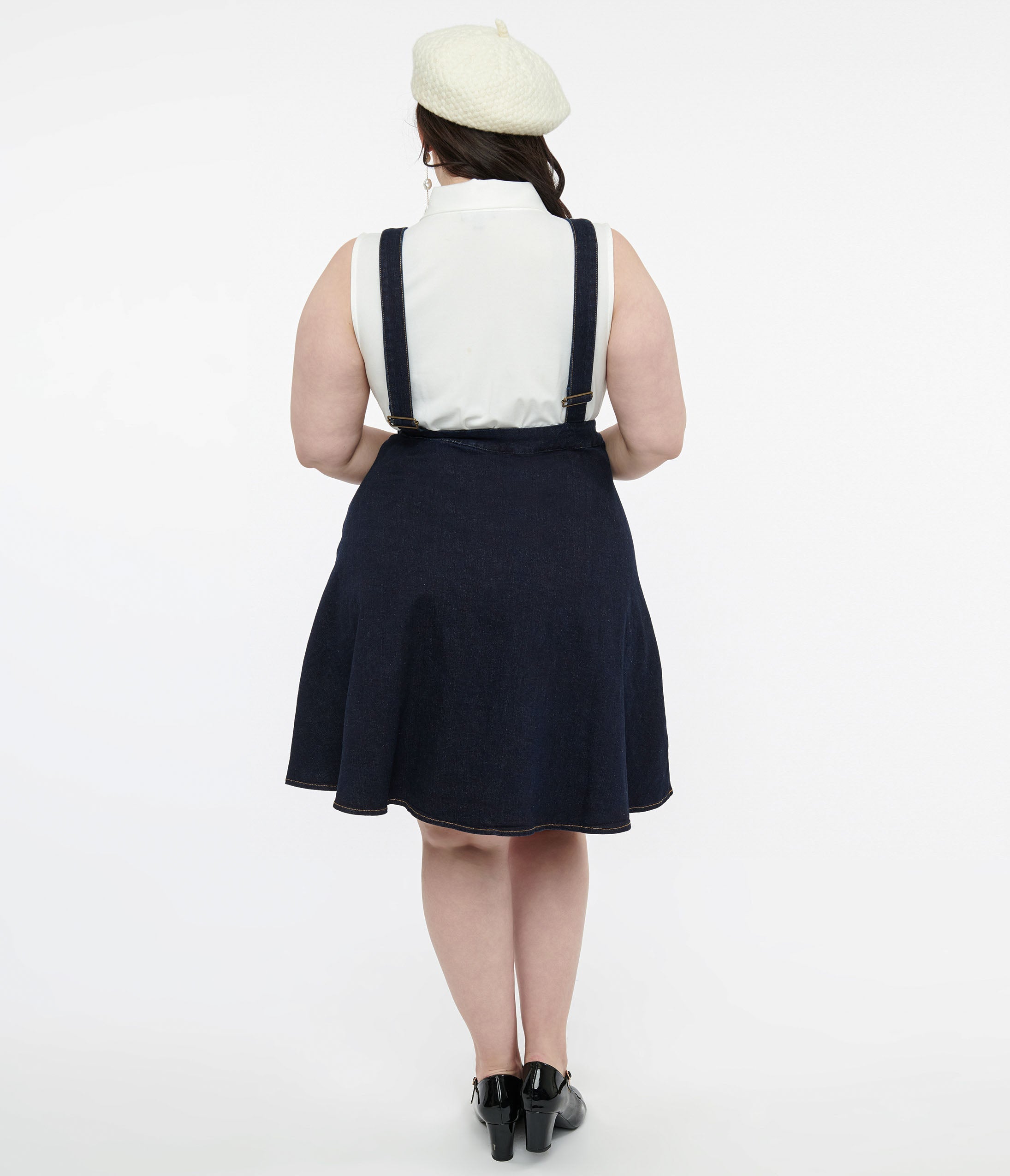 Voodoo Vixen Butterfly Denim Pinafore Skirt