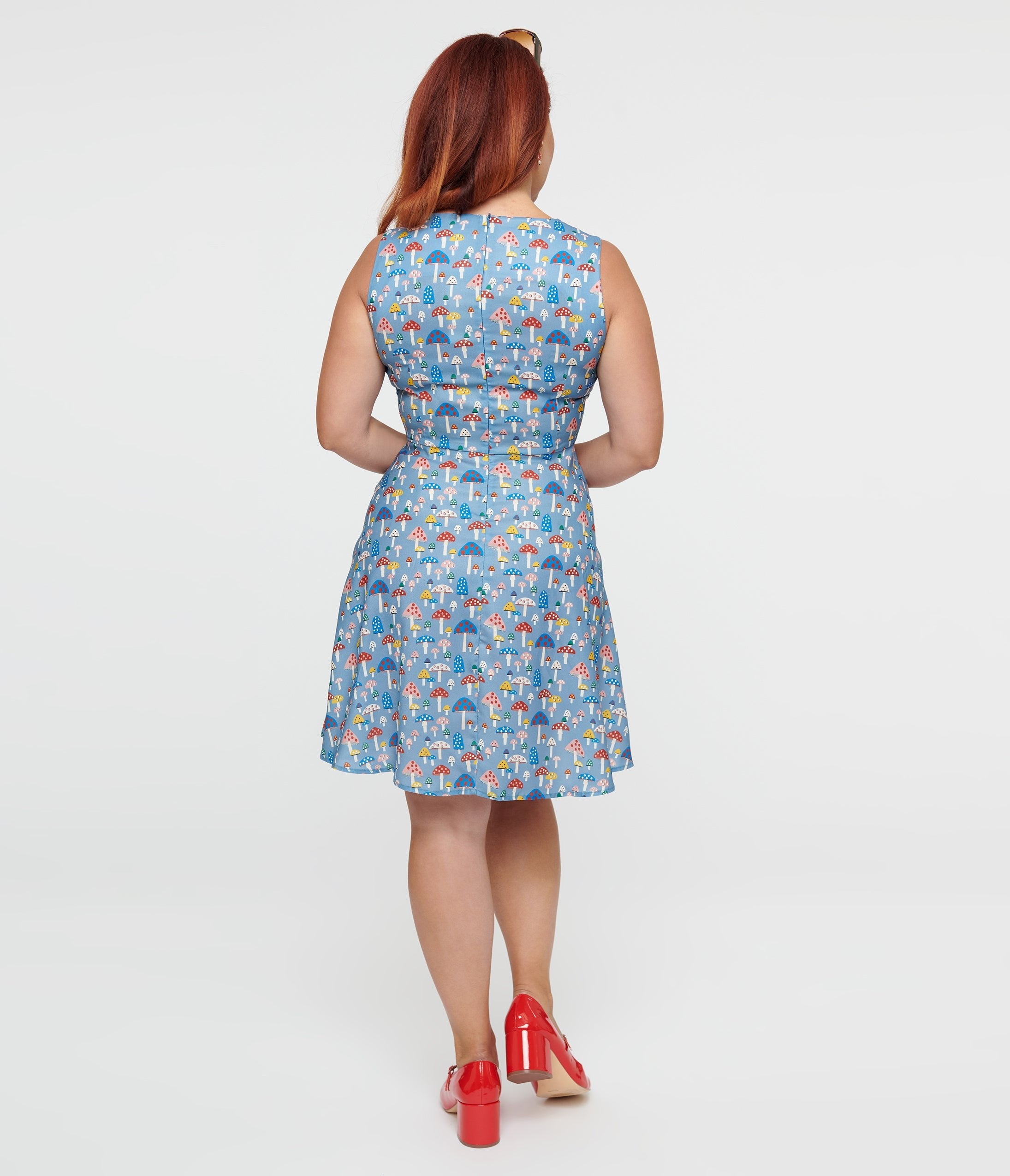 Blue Mushroom Fit & Flare Dress